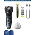 Philips Tıraş Bıçağı ve Tıraş Makinesi Seti - Oneblade Hibrit ve Islak Kuru Bakım Kiti - Mavi - Siyah