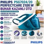 Philips Turkuaz Perfectcare 2100 W Buhar Kazanlı ÜTÜ-(PSG7024)