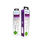 Philips USB - USB C Şarj Kablosu, 1.2 Metre, Deri, Siyah (DLC2528M)
