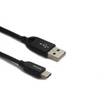 Philips USB - USB C Şarj Kablosu, 1.2 Metre, Örgü, Siyah (DLC2628B)