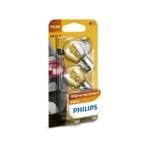 Philips Vision P21/5W Stop ve Fren Ampulü, 12V BAY15D, 2'li Paket - Sarı