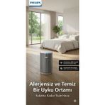 Philips Yapay Zeka Destekli Akıllı Hava Temizleyici 135M² Dev Kapasite Wi-Fi ve Uygulama Kontrollü Lazer Sensörlü Enerji Dostu Beyaz