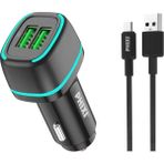 Phixi Force Qcc571m Çift Çıkışlı Fast Micro Usb Kablolu Araç Şarj Cihazı