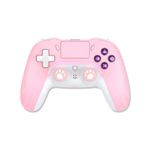 PHNIXGAM Pink Wireless Controller Compatible with Ps4/Ps4 Pro/Ps4 Slim/PC/iOS 13.4 Above/Android 10, Gaming Controller with Touchpad, Motion Sensor, Speaker, Headphone Jack, LED and Back Button