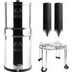 PHOENIX GRAVITY 12 Litre Paslanmaz Çelik Yerçekimli Su Filtresi | NSF Sertifikalı AISI 304 | 2 Akıllı Karbon Kartuş ve Paslanmaz Çelik Stand Dahil | Elektrik veya Tesisat Gerektirmez | Temiz Su