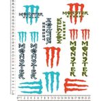 Phoenix Monster Energy Motorsiklet Kask Sticker Çıkartma Seti - A4 - Renkli