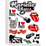 Phoenix Rock And Roll Marielle Gitar Motorsiklet Kask Leptop Dolap Sticker Çıkartma Seti - A4 - Renkli