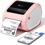 Phomemo D520-BT Bluetooth+Usb Termal Yazıcı, Pembe Beyaz - Barkod/adres/posta Etiketi, Pazaryerleri Ile Uyumlu - Pembe - Beyaz
