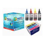 Photo Print Epson Stylus Dx6000 T0711-t0714 Muadil Kolay Dolan Kartuş+ 4 X100 Ml Renk Mürekkep Seti
