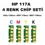 Photo Print Hp Color Laser Yazıcı Mfp 179FNW 117A 4 Renk 4 Renk Toner Chip Bkcmy - Siyah