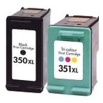 Photo Print Photosmart C5280 350XL / 351XL Siyah ve Renkli Yüksek Kapasiteli Muadil Kartuş Seti