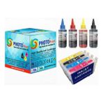 Photo Print® Stylus D120 T0711-T0714 Muadil Kolay Dolan Kartuş + 4 X100 ml Renk Mürekkep Seti 500 Sayfa - Renkli