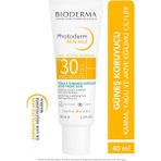 Photoderm AKN Mat SPF30 Akne Eğilimli, Karma ve Yağlı Ciltler için Salisilik ve Glikolik Asit İçeren Sivilce Karşıtı Matlaştırıcı Etkili Güneş Kremi 40 ml