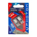 PHOTON Ampul T10 W5W 6+6 Kırmızı Led (2'Li Blister) PHT PH7020 R B2