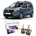 Photon Dacia Dokker Uzun LED Xenon Kısa Far Ampulü H4 Mono Yeni Seri Beyaz