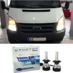 Photon Ford Transit LED Xenon Uzun + Kısa Far Ampulü H4 Access Yeni Seri Beyaz 1994-2012 - 00-Beyaz