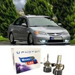 Photon Honda Civic Vtec 2 Es7 LED Xenon Uzun Far Ampulü Hb3 Mono Yeni Seri Beyaz 2004-2006