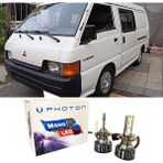 Photon Mitsubishi L300 LED Xenon Uzun + Kısa Far Ampulü H4 Mono Yeni Seri Beyaz 1989-2012