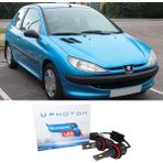 Photon Peugeot 206 LED Xenon Uzun + Kısa Far Ampulü H4 Ultimate 9500 Lumens Yeni Seri Beyaz 1998-2003