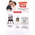 Photonom Düğün Seti - Çocukluk Karşılama Panosu - Masa Isimliği - Şövale 3'lü Paket