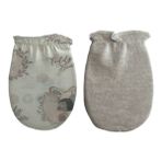 Phuti Collection Bebek Eldiven 2'li - Beyaz - Krem - 0 - 1 Ay