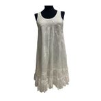 Phuti Collection HİNT İŞİ ASTARLI KOTON ELBİSE Beyaz M