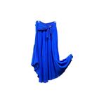 Phuti Collection İTALYAN KETEN ASİMETRİK ETEK SAKS MAVİSİ Standart