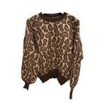 Phuti Collection LEOPAR DESENLİ YUMOŞ KAZAK Kahverengi Standart