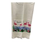 Phuti Collection MÜSLİN FİLAMİNGO BASKILI PEŞTEMAL KREM 100 x 180