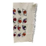 Phuti Collection MÜSLİN GÖZ BASKILI PEŞTEMAL KREM 100 x 180