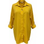 Phuti Düğme Detaylı Poplin Gömlek - Sarı - Standart