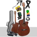 PHX-188EQ Set Masif Ağaç Elektro Akustik Gitar 4/4 (Gigbag Çanta Tuner Askı Capo Jak Kablo)