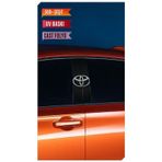 Pi Dekorasyon Araç Kapı Direk Kaplama Folyosu Toyota Desenli (Sağ Sol Takım) (2 Adet) - 22x50 Cm