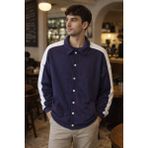 Pi Fashion Erkek Oversize Çıtçıtlı Gömlek Yaka Ceket - Mor