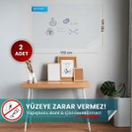 Pi Papers Akıllı Kağıt - 100x150 Cm Şeffaf, 2 Adet Yapışkansız Tutunan, Statik, İnovatif, Pratik, Duvara Yapışan Yazı Tahtası - 100 x 150 cm