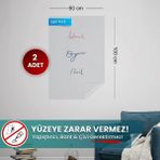 Pi Papers Akıllı Kağıt - 60x100 Cm Şeffaf, 2 Adet Pratik Inovatif, Statik Yapışkansız Tutunan Yazı Tahtası - 60 x 100 cm