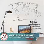 Pi Papers Dilsiz Dünya Haritası 114x56 cm Şeffaf Yapışkansız Tutunma ve Yaz-Sil Özellikli Akıllı Kağıt
