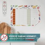 Pi Papers Haftalık Yemek Menüsü Planlayıcı, Buzdolabı Yazı Tahtası, Yapışkansız Tutunan Statik Akıllı Kağıt