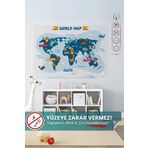 Pi Papers Hayvanlı Dünya Haritası, Çocuklar Için Eğlenceli Dünya Haritası, Eğitici Oyuncak Çocuk Odası Sticker
