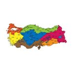 Pi Papers Türkiye Bölgeler Haritası, Renkli Harita, Yüzeye Zarar Vermeyen Yapışkansız Sihirli Akıllı Kağıt