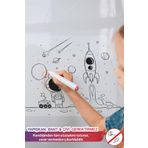 Pi Papers Uzay Temalı Çocuklar Için Boyama Etkinliği Çalışması, Yaz Sil Özellikli Statik Akıllı Kağıt Sticker