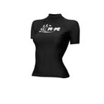 PI-PE 2018-1261 Kadın Rash Guard Kısa Kollu S/S, Siyah, XXS
