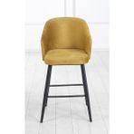 Pi Sandalye 2 Adet Perry 75 cm Ada Mutfak ve Bar Sandalyesi - Bar Taburesi - Babyface Kumaş - Metal Ayak - Hardal