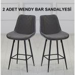 Pi Sandalye Wendy Ada Mutfak ve Bar Sandalyesi Bar Taburesi 2'li - Antrasit
