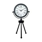 Pi Time Pure Black Roma Rakamlı Üç Ayaklı Metal Masa Saati