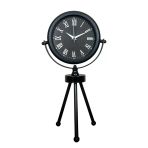 Pi Time Siyah Zarif Dekoratif Üç Ayaklı Metal Masa Saati
