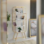 Pia Metal Kitaplık, Beyaz Gold