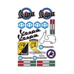 Pıaggıo Vespa Tasarımlı Ekipman Kask Motorsiklet Sticker Seti 01