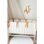 Piamom 60x120 Bebek Beşik Fırfırlı Bumper/Yan Koruma Seti Kırık Beyaz Çok Renkli