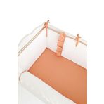 Piamom Bebek Beşik Fırfırlı Bumper/yan Koruma Seti 60x120 Kırık Beyaz-açık Tarçın